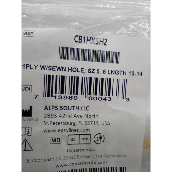 Cool Blue 1 Ply Yellow White Prosthetic Sock Sewn Hole Size 5 6 Length 10-14 NEW - Picture 3 of 8